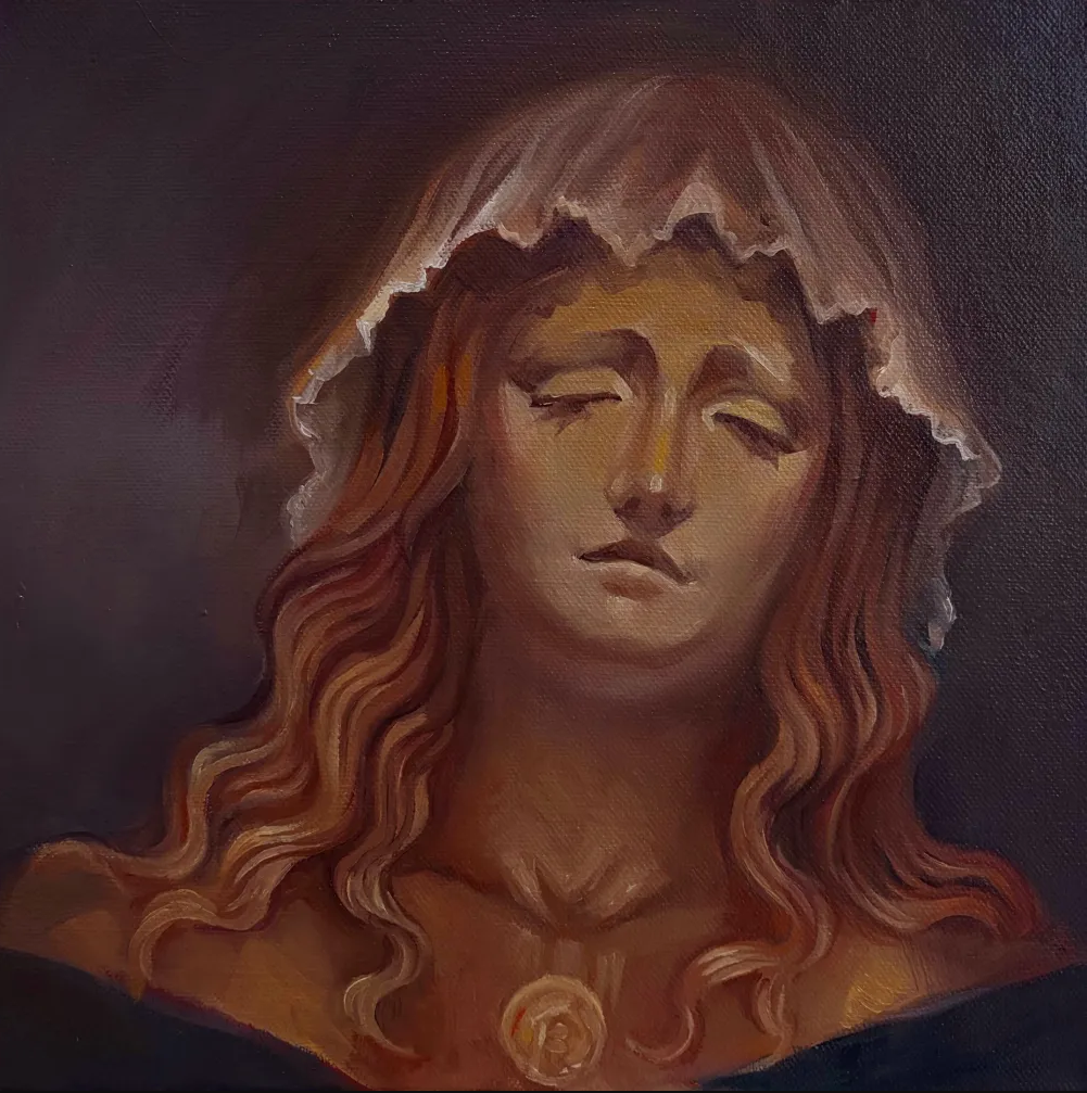Bust painting with projected light animation