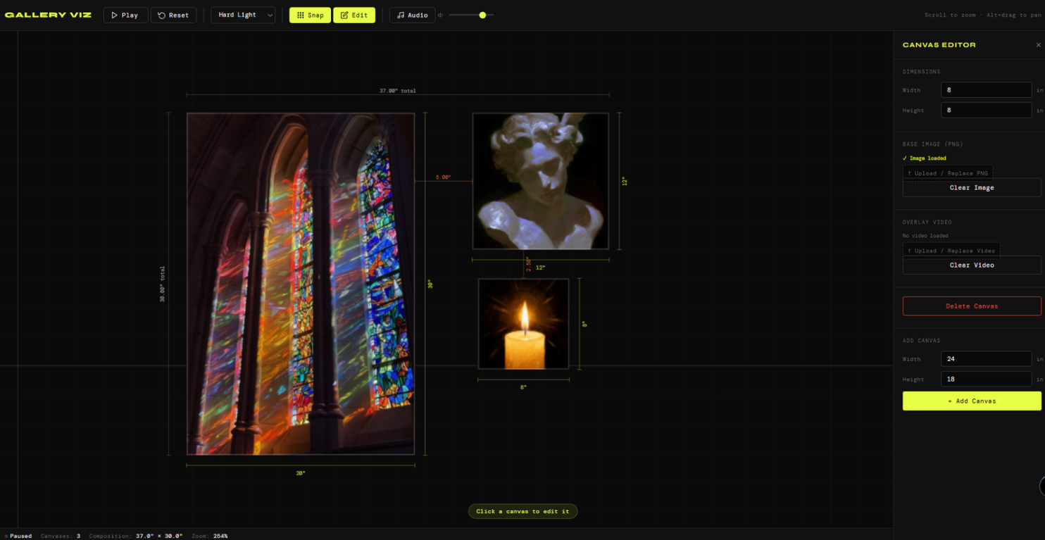 Gallery Viz browser-based planning tool interface