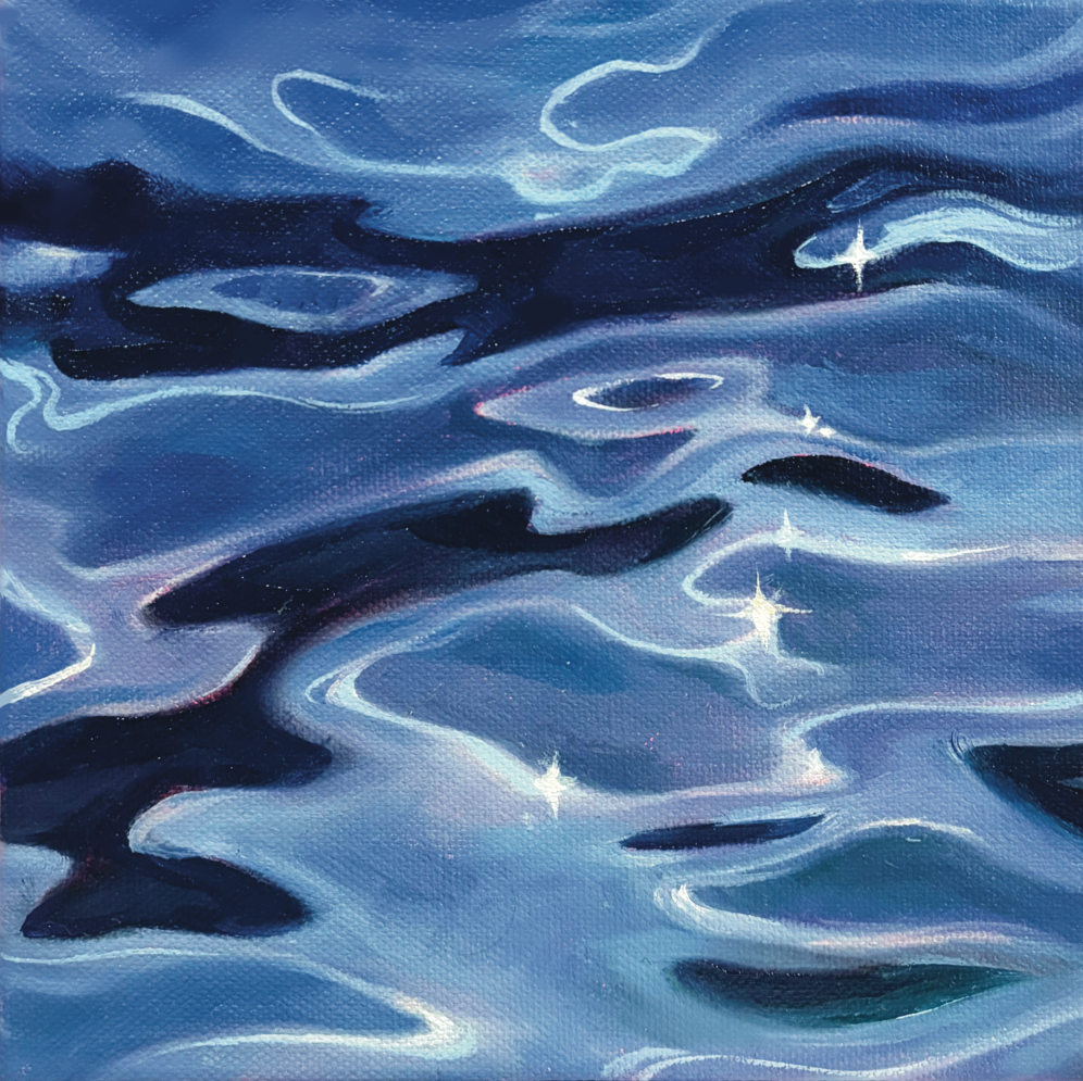 Water surface painting with projected light animation